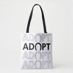 Tote Bag Adopter le texte empilé de Hoof