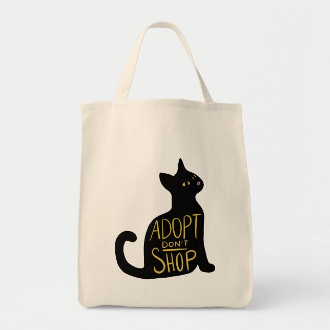 Tote Bag Adopter Ne pas acheter Secourt de chat Feral (Devant)