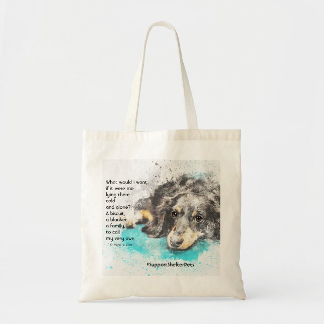 Tote Bag Adopter Un Abri - Dachshund (Devant)