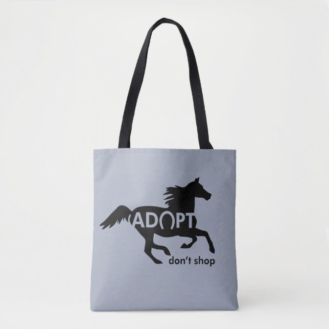 Tote Bag Adoptez Ne pas Acheter Cheval (Devant)