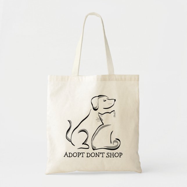 Tote Bag Adoptez Ne pas Acheter Chien Chat Budget Fourre-to (Devant)