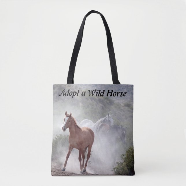 Tote Bag Adoptez un cheval sauvage (Devant)