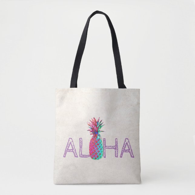 Tote Bag Adorable Aloha Hawaiian Pineappy (Devant)