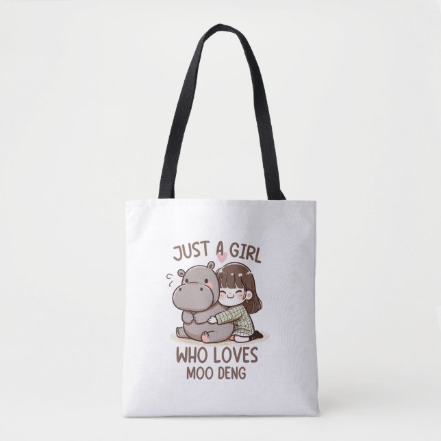 Tote Bag Adorable Baby Hippo, Jus Une Fille Qui Aime Moo De (Devant)