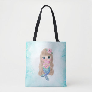 Tote Bag Adorable Bébé Sirène Mignonne, Mer