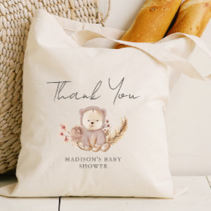 Tote Bag Adorable Boho Botanique Sweet Bear Baby shower