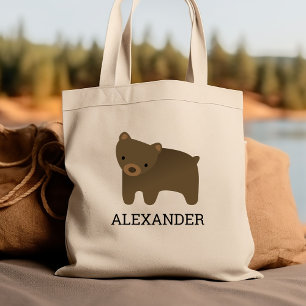 Tote Bag Adorable Brown Ours Enfants Personnalisé