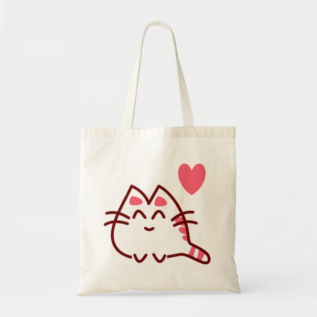 Tote Bag Adorable bulle Kawaii Chat (Devant)