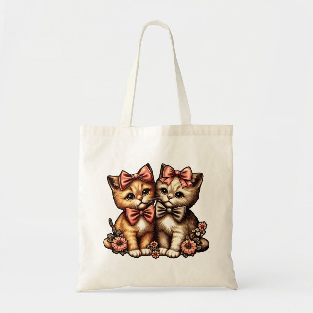 Tote Bag Adorable chatons à poitrine (Devant)
