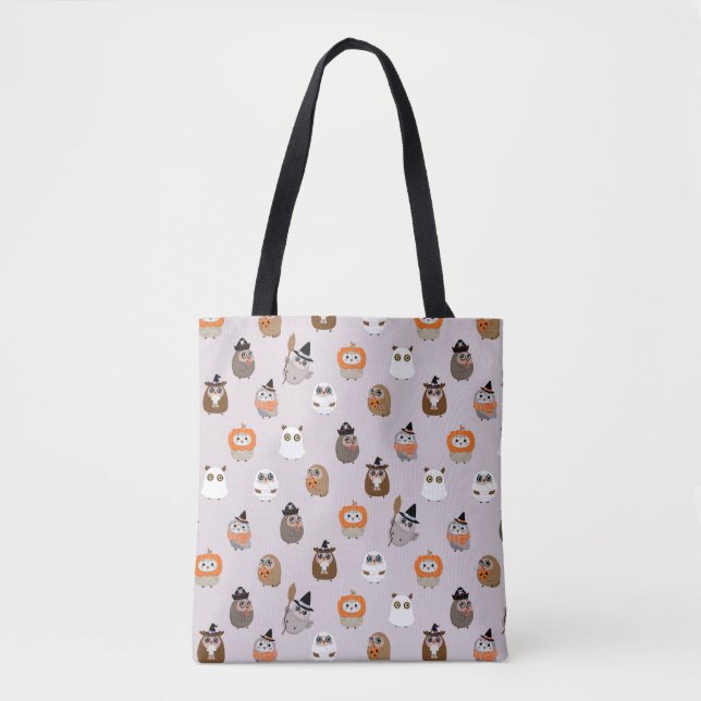 Tote Bag Adorable Chouette d'Halloween Motif (Devant)