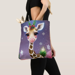 Tote Bag Adorable Imaginaire bébé Giraffe avec Holly