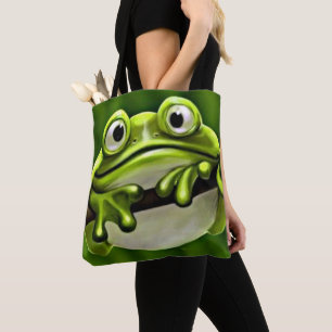 Tote Bag Adorable Mignonne Grenouille Verte Dans L'Arbre Ca