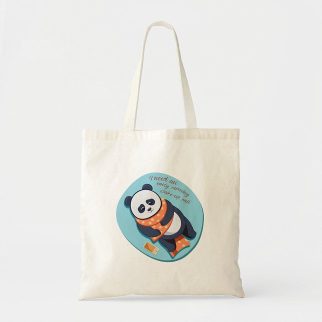 Tote Bag adorable panda besoin appel matinal (Devant)