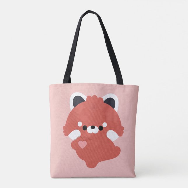 Tote Bag Adorable Panda roux d'amour (Dos)