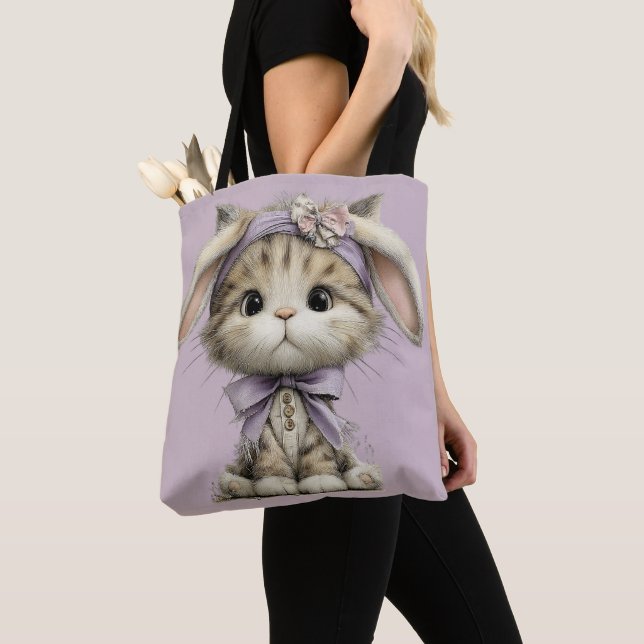 TOTE BAG ADORABLES CHATONS THÉMATIQUES DE PÂQUES ORIGINAUX (De près)