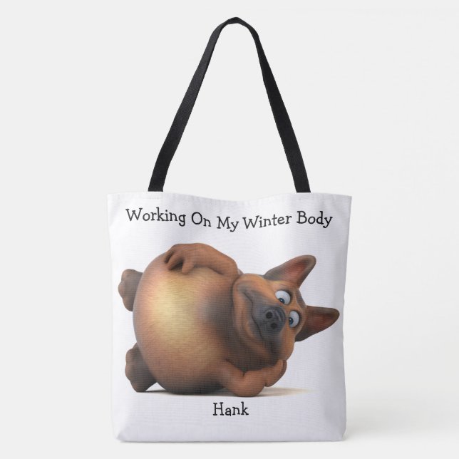 Tote Bag Adorables Funky Gras Chiot Personnalisé (Dos)