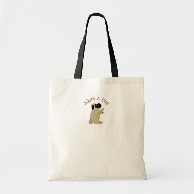 Tote Bag adorer un carlin (Devant)