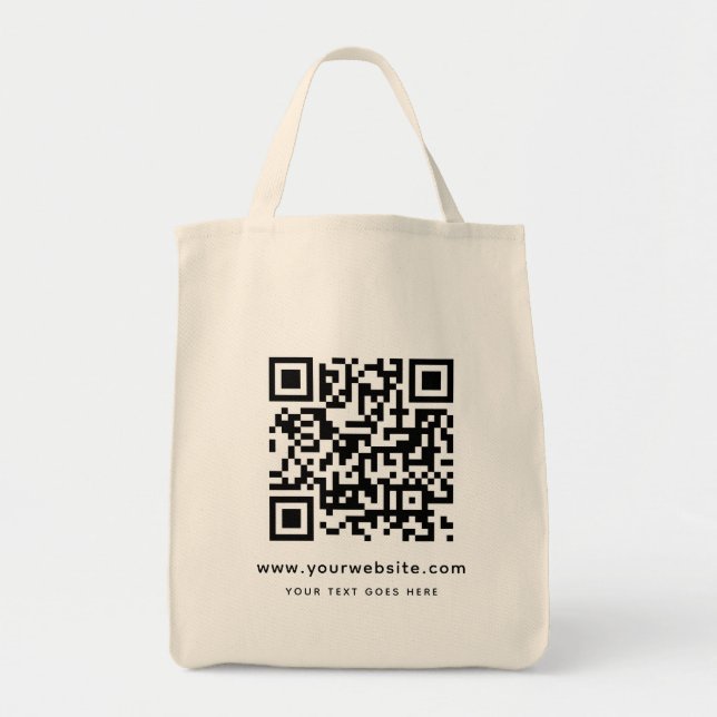 Tote Bag Adresse du site QR Code Téléchargez votre logo Épi (Devant)