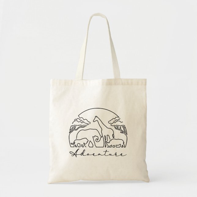 Tote Bag Adventure and Safari in Africa (Devant)