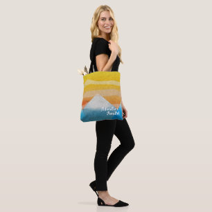 Tote Bag Adventure Await Mountain Sunset