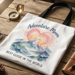 Tote Bag Adventure Maman Montagnes Aquarelle - Meilleur Gui