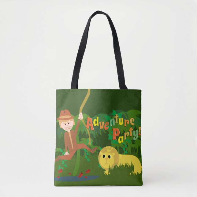 Tote Bag Adventure Party Cute Fun Jungle Design (Devant)