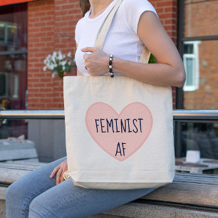 Tote Bag "AF féministe" Coeur rose