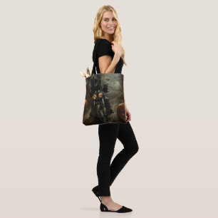 Tote Bag Affenpinscher à moto Halloween effrayant
