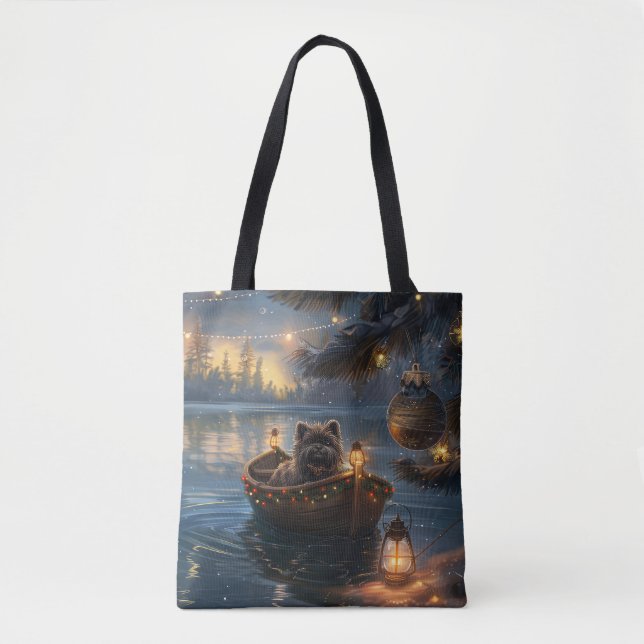 Tote Bag Affenpinscher Festive Christmas Voyage (Devant)