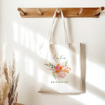 Tote Bag Affiche de bienvenue de Fêtes des mariées florales<br><div class="desc">Fête des mariées d'aquarelle florale rose rose pâle personnalisée Sac fourre-tout Bridesmaid</div>