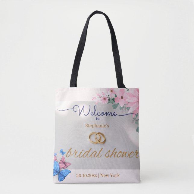 Tote Bag affiche de bienvenue pour la baby shower romantiqu (Devant)