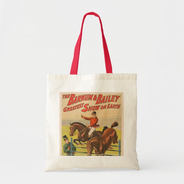 Tote Bag Affiche De Cirque De 2 Ponies Qui Saute Sur Un Obs (Devant)