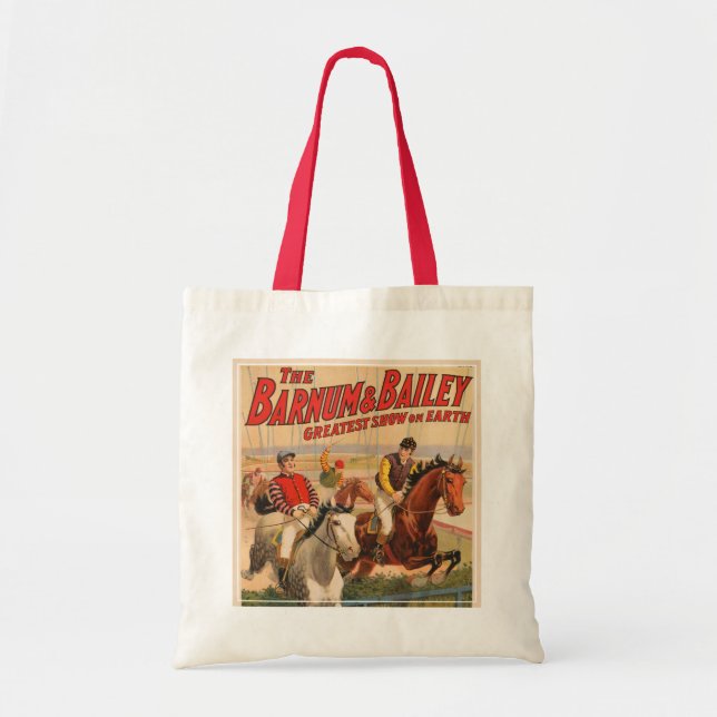 Tote Bag Affiche De Cirque De Jockeys Sur Les Chevaux Qui S (Devant)