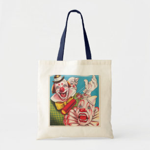Tote Bag Affiche De Cirque Montrant Les Visages Clown Et Cr