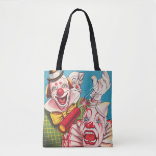 Tote Bag Affiche De Cirque Montrant Les Visages Clown Et Cr