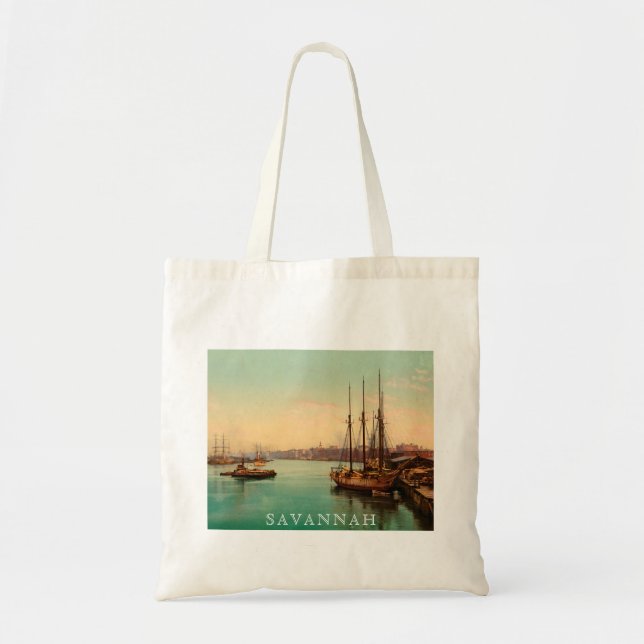 Tote Bag Affiche de la scène de la rivière historique Savan (Devant)