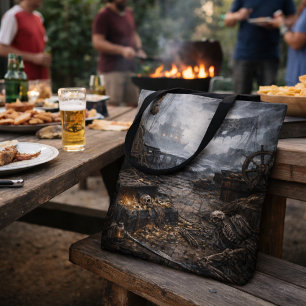 Tote Bag Affiche de la scène du port pirate abandonné