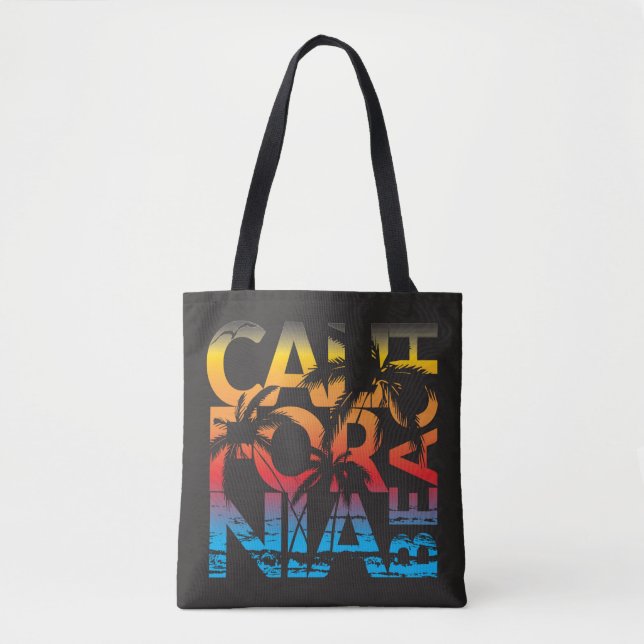 Tote Bag Affiche de plage de la Californie (Devant)