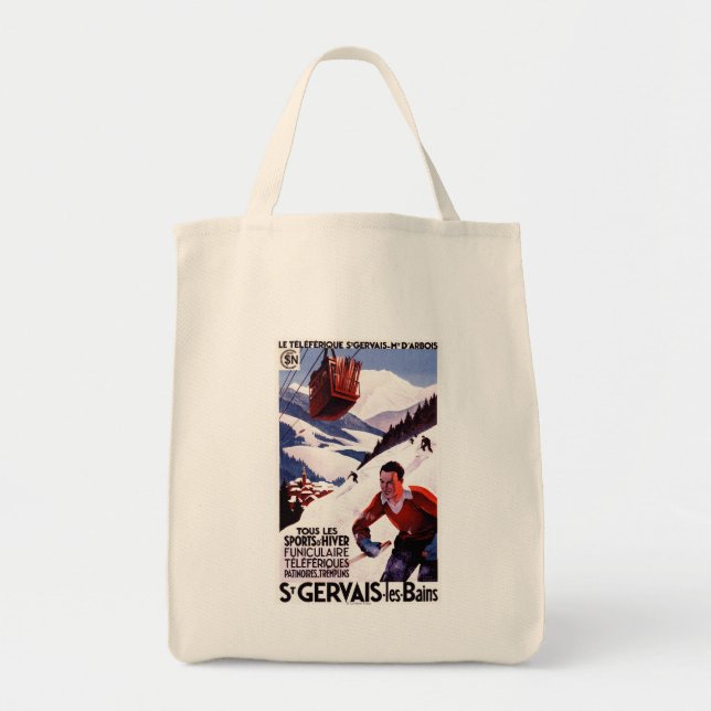 Tote Bag Affiche de promotion du téléphérique SNCF (Devant)
