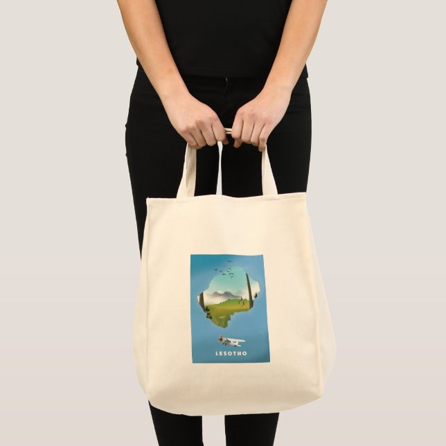 Tote Bag Affiche de ski en Afrique du Sud Lesotho (Devant (produit))