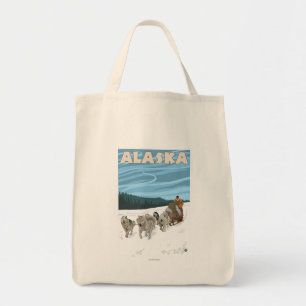 Tote Bag Affiche de Vintage voyage d'AlaskaDogsledding