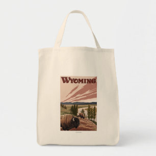 Tote Bag Affiche de Vintage voyage de bison de la rivière