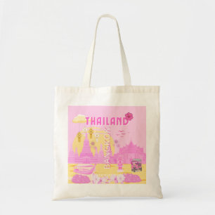 Tote Bag Affiche de voyage à Bangkok Thaïlande Art rétro