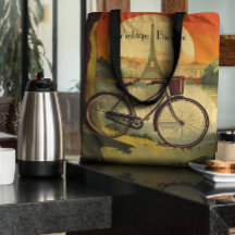 Affiche de voyage à vélo, Paris personnalisable