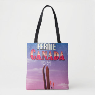 Tote Bag Affiche de voyage de ski de Fernie Canada.