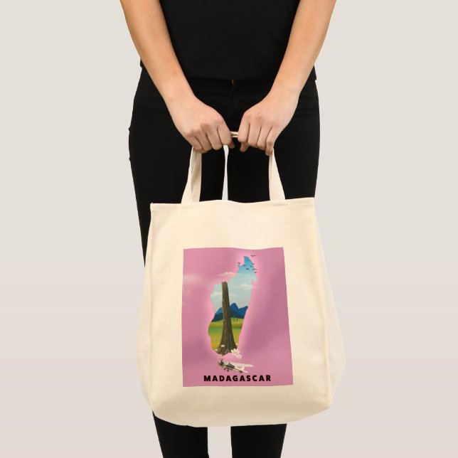 Tote Bag Affiche de voyage illustrée à Madagascar (Devant (produit))