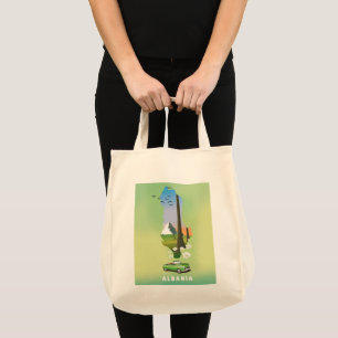 Tote Bag Affiche de voyage illustrée de la carte de l'Alban