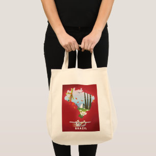 Tote Bag Affiche de voyage illustrée du Brésil.
