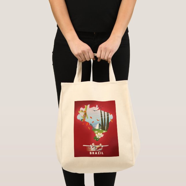 Tote Bag Affiche de voyage illustrée du Brésil. (Devant (produit))