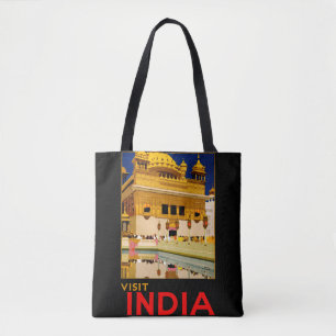 Tote Bag Affiche de voyage Inde art indien vintage